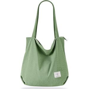Women G-Green Imported Corduroy Casual Big Capacity Shoulder Tote Handbag